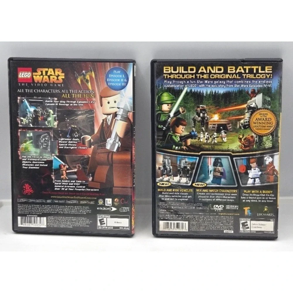 Lego Star Wars 1 & 2 II Original Trilogy PS2 PlayStation 2 Game Bundle Lot